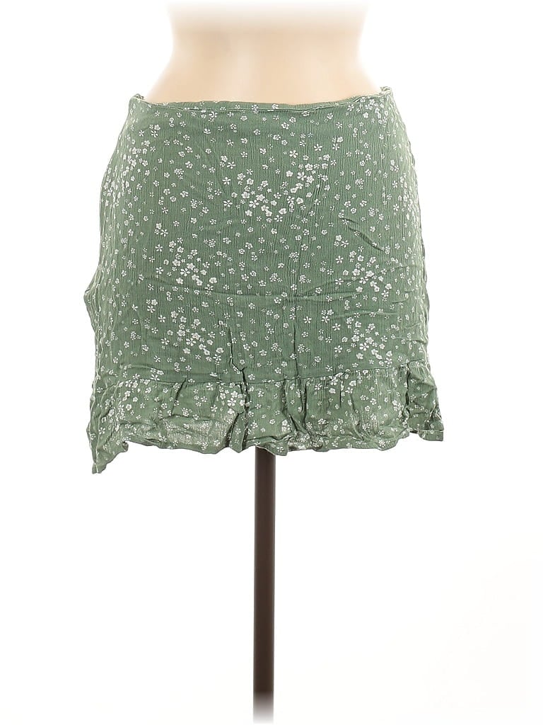 LA Hearts 100% Rayon Stars Green Casual Skirt Size M - photo 1