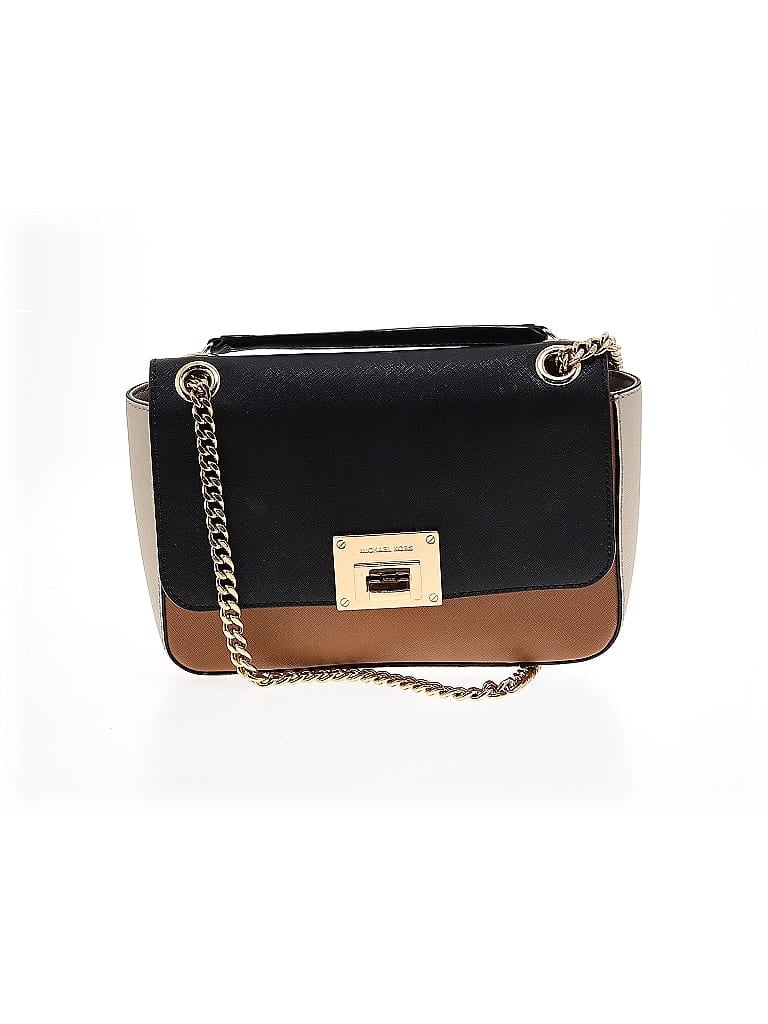 MICHAEL Michael Kors 100% Leather Color Block Black Tan Leather Satchel One size - photo 1