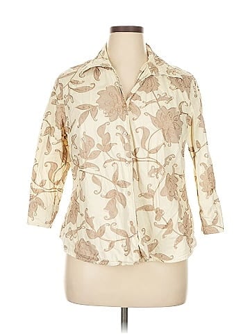 Butterfly 3/4 Sleeve Button-Down Shirt (view 1)