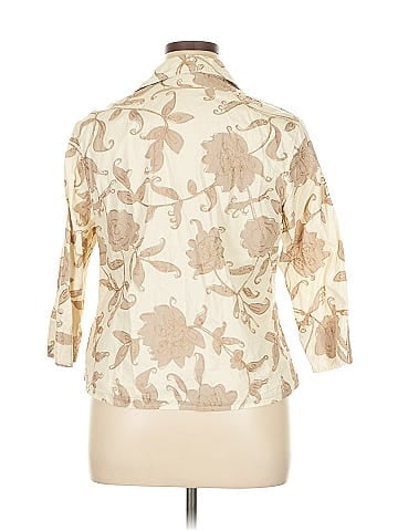 Butterfly 3/4 Sleeve Button-Down Shirt (view 2)