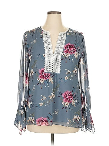 White House Black Market 3/4 Sleeve Blouse (view 1)