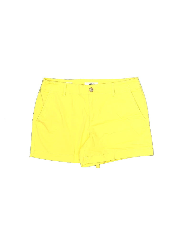 Ann Taylor LOFT Solid Yellow Shorts Size 8 - photo 1