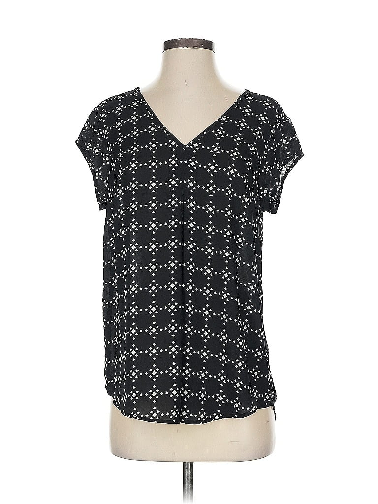 DR2 100% Polyester Black Short Sleeve Blouse Size S - photo 1