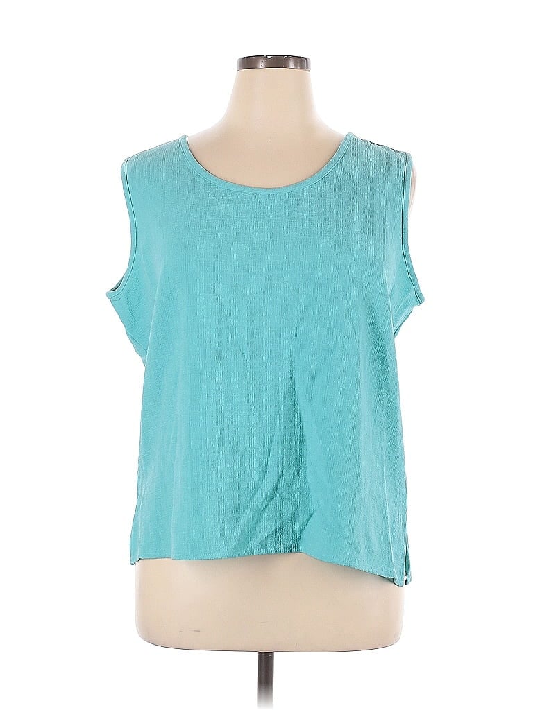 Susan Graver Teal Sleeveless Blouse Size XL - photo 1