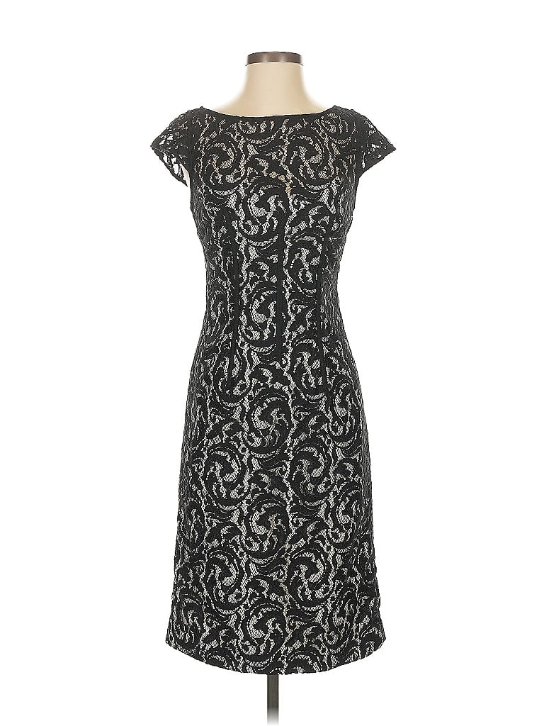 ML Monique Lhuillier Paisley Black Cocktail Dress Size 2 - photo 1
