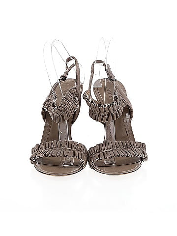 Burberry Ruffled Leather Slingback Sandals 105mm (view 2)