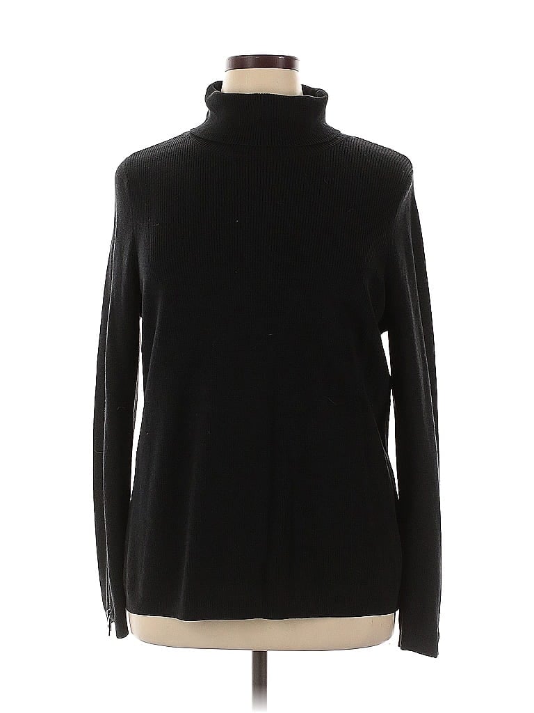 Belle By Kim Gravel Black Turtleneck Sweater Size XL - photo 1
