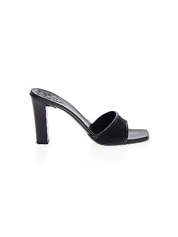 Gucci GG Canvas and Leather Mule Sandals 100mm (view 1)