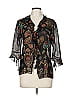 Chico's Design 100% Silk Black 3/4 Sleeve Silk Top Size M - photo 1