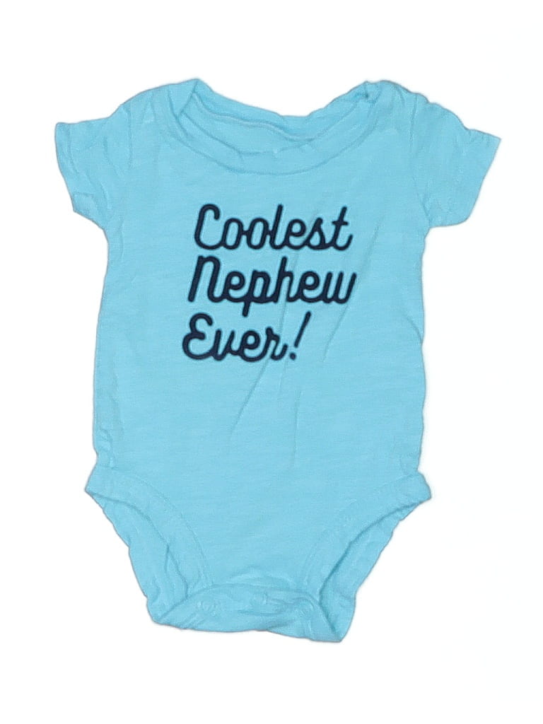 Carter's 100% Cotton Print Blue Short Sleeve Onesie Size Newborn - photo 1