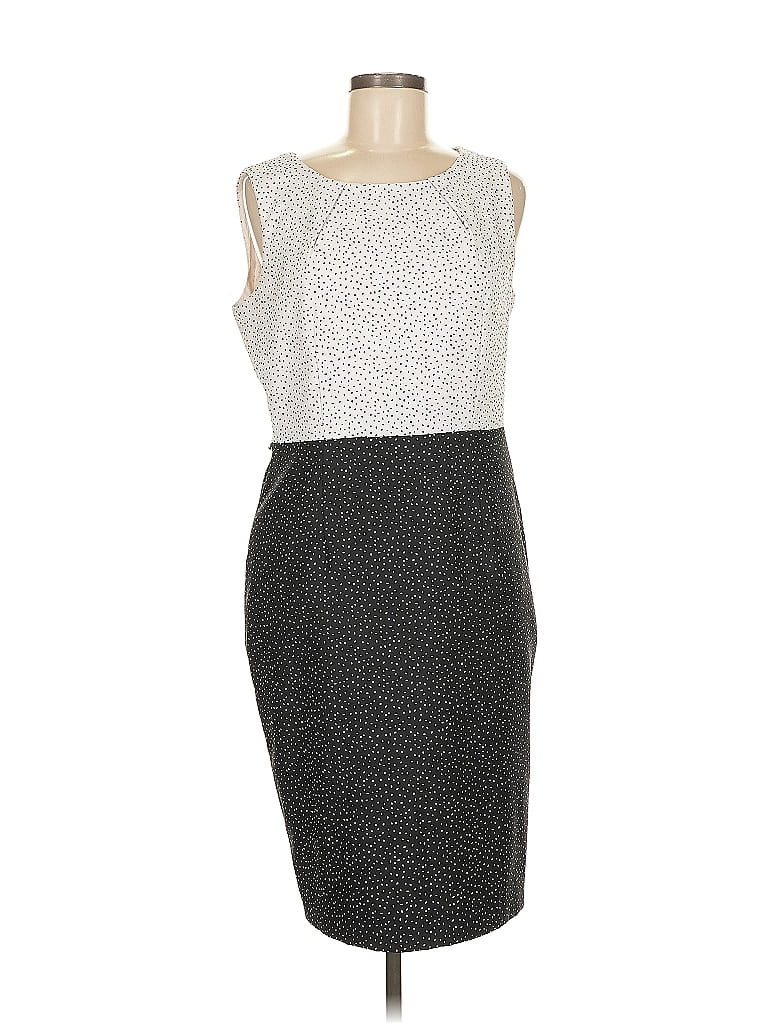 Kasper Graphic Gray Cocktail Dress Size 8 - photo 1