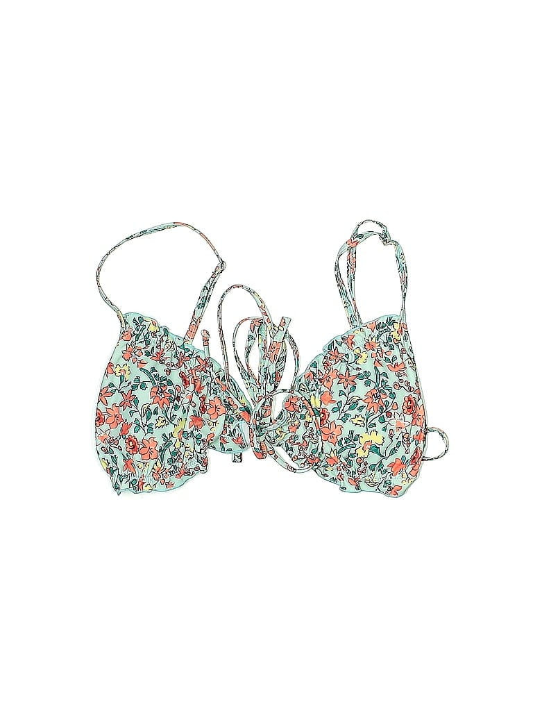 Zaful Floral Green Blue Swimsuit Top Size L - photo 1
