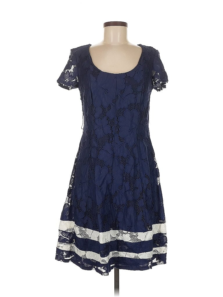 Pre-owned Signature By Robbie Bee Casual Dress In Blue