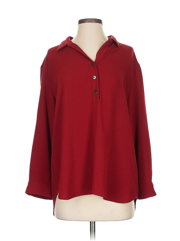 Click to view more detailed imagery on our partner's website Pre-owned Gerard Darel 3/4 Sleeve Blouse In Burgundy