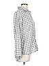 Banana Republic 100% Cotton Checkered-gingham Gray Long Sleeve Button-Down Shirt Size L - photo 4