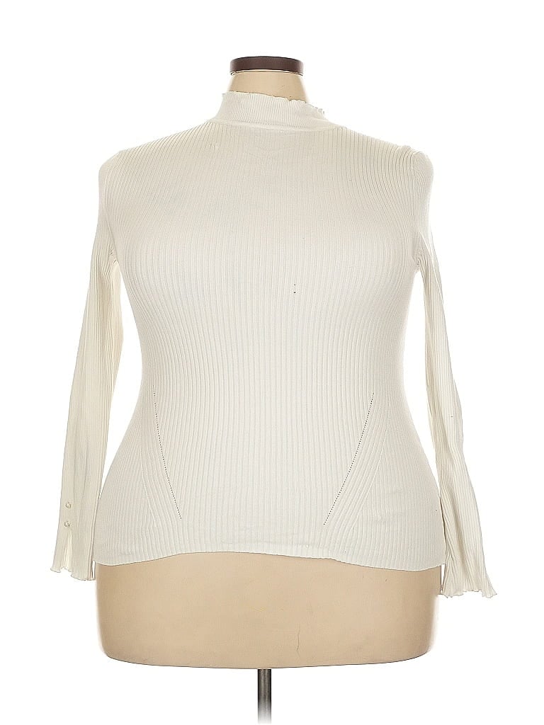 River Island Ivory Long Sleeve Top Size 18 - photo 1