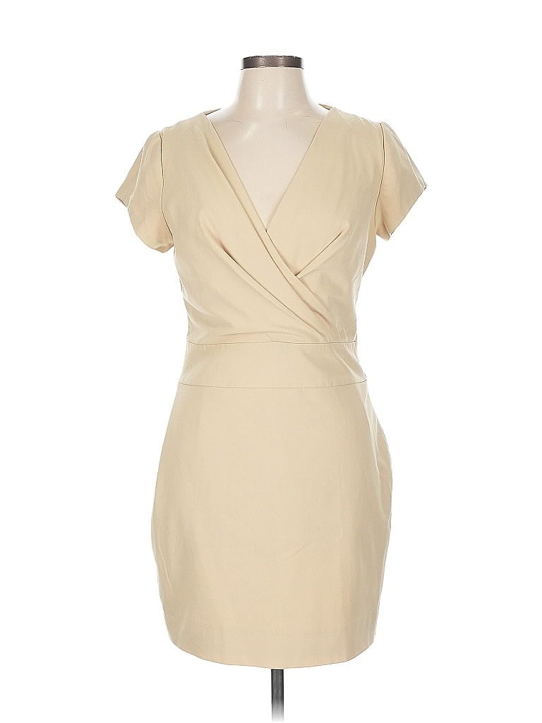 Boston Proper Solid Tan Cocktail Dress Size 12 - photo 1