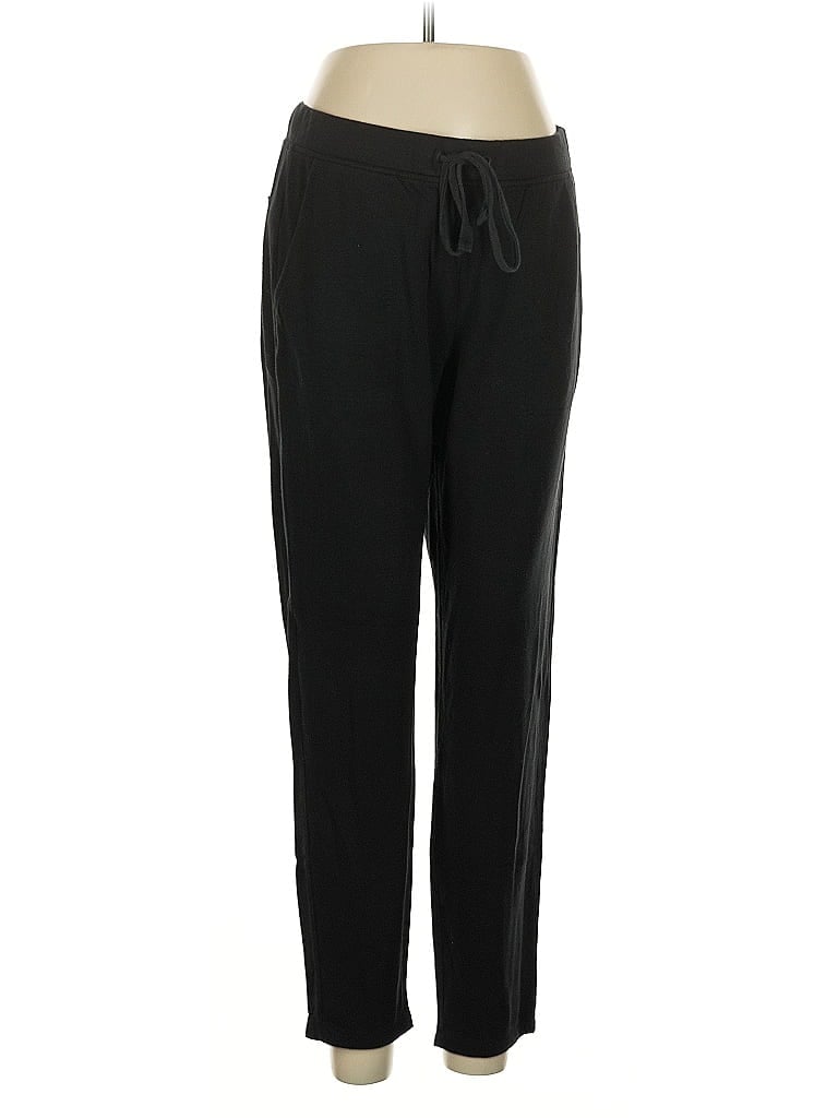 Lou & Grey Solid Black Track Pants Size M - photo 1