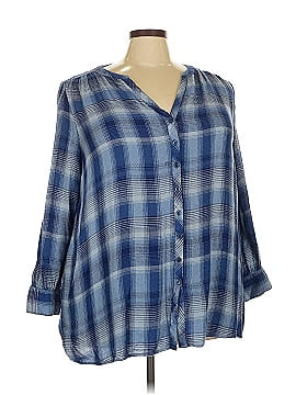 Woman Within Long Sleeve Button Down Shirt
