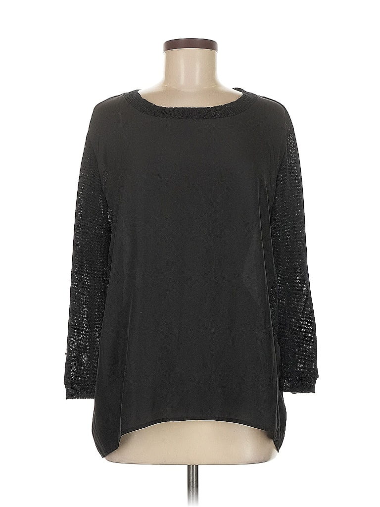 Pre-owned The Limited 3/4 Sleeve Top Black Boatneck Tops