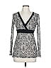 Karen Kane 100% Nylon Silver Long Sleeve Top Size L - photo 1