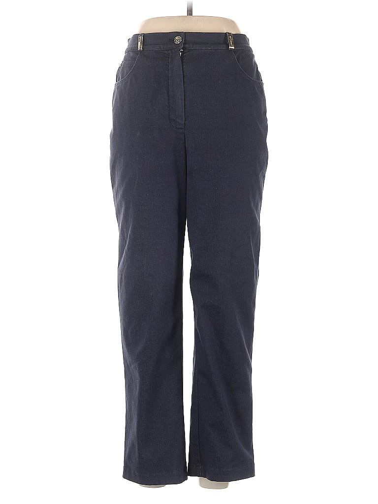 St. John Sport Solid Blue Casual Pants Size 10 - photo 1