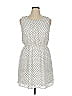 Elle 100% Polyester Polka Dots White Casual Dress Size 16 - photo 1