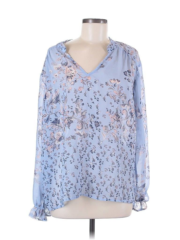 Pre-owned Lovestitch Long Sleeve Blouse In Blue