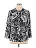 Alfred Dunner Paisley Black Blue 3/4 Sleeve Blouse Size 16 - photo 1