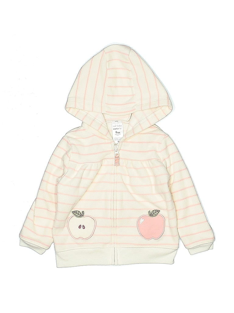 Carter's 100% Polyester Ivory Zip Up Hoodie 6-9 MO / 9 MO - photo 1