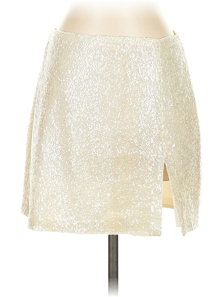 Amanda Uprichard 100% Polyester Metallic Gold Formal Skirt Size S - photo 1