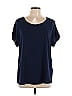 Pleione 100% Polyester Blue Short Sleeve Blouse Size L - photo 1