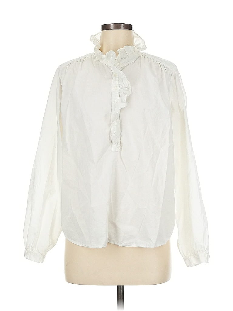 Xirena 100% Cotton White Long Sleeve Blouse Size M - photo 1