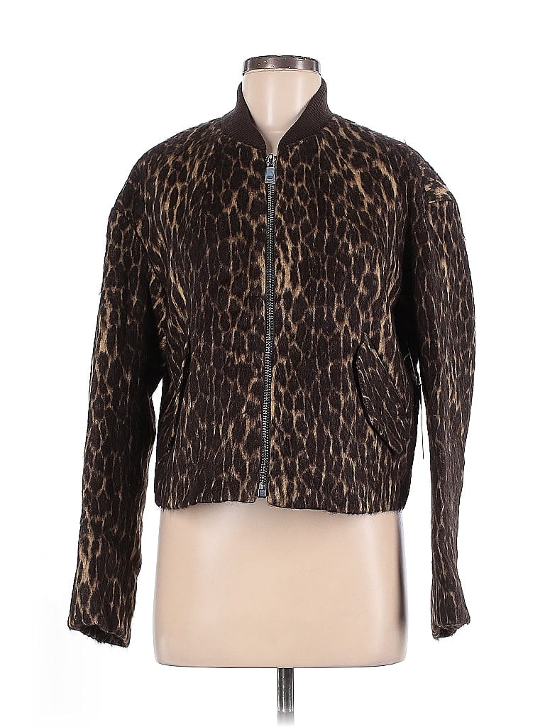 W by Worth Animal Print Brown Jacket Size M - photo 1