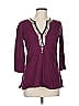 Talbots 100% Cotton Burgundy 3/4 Sleeve T-Shirt Size M - photo 1