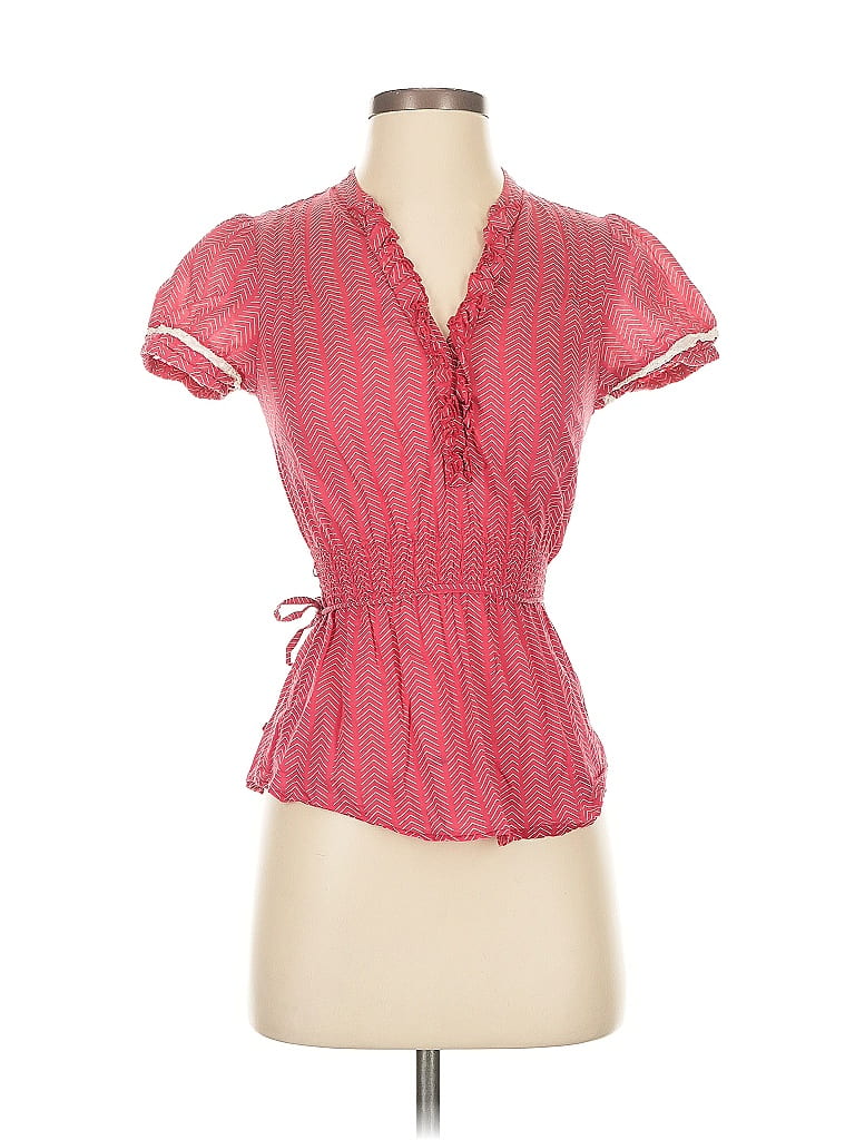 Guess Jeans 100% Cotton Red Short Sleeve Blouse Size XS - photo 1