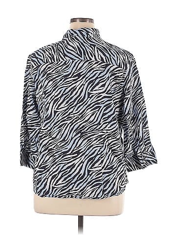 Karen Scott Sport 3/4 Sleeve Button-Down Shirt (view 2)
