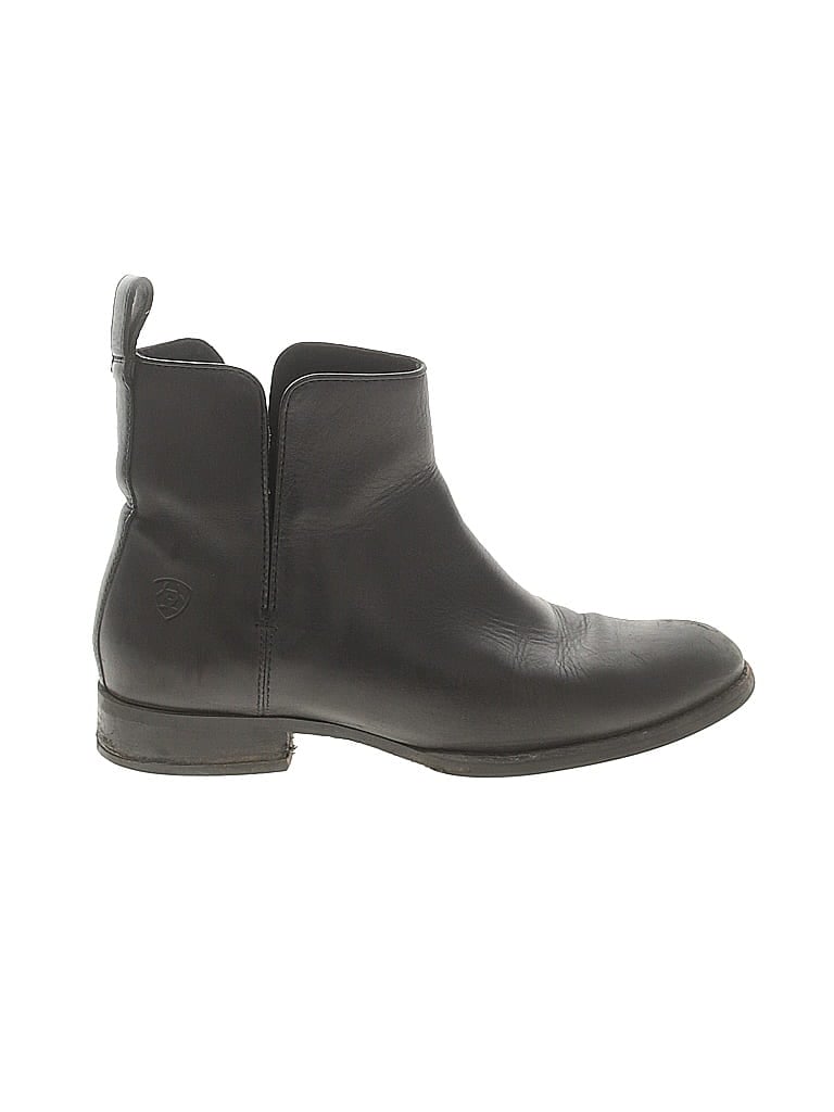 Ariat 100% Leather Black Ankle Boots Size 7 1/2 - photo 1
