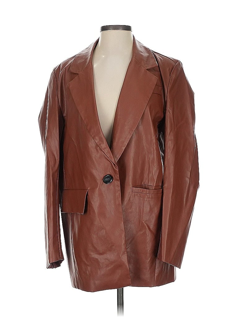 Polly 100% Polyurethane Brown Blazer Size XS - photo 1
