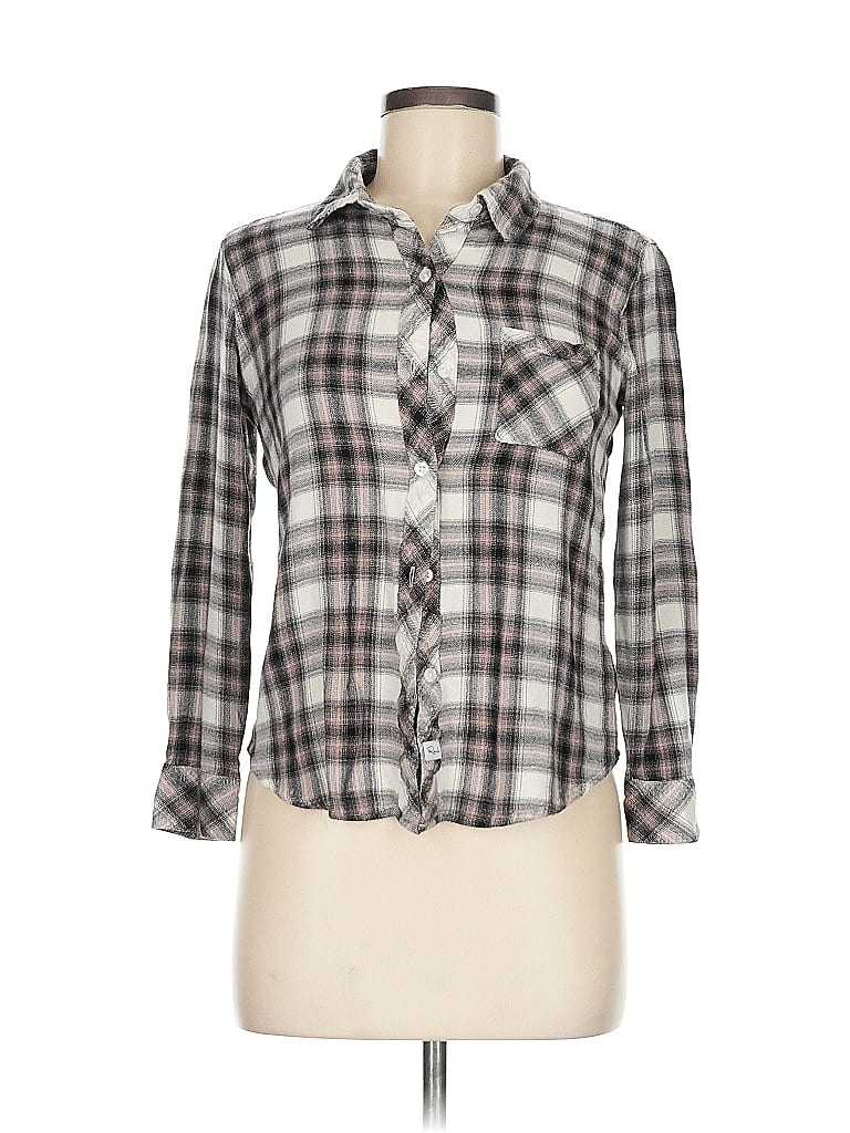 Pre-owned Rails 3/4 Sleeve Button Down Shirt In Gray