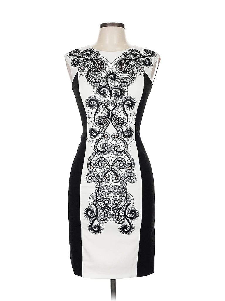 Karen Millen Graphic White Cocktail Dress Size 6 - photo 1