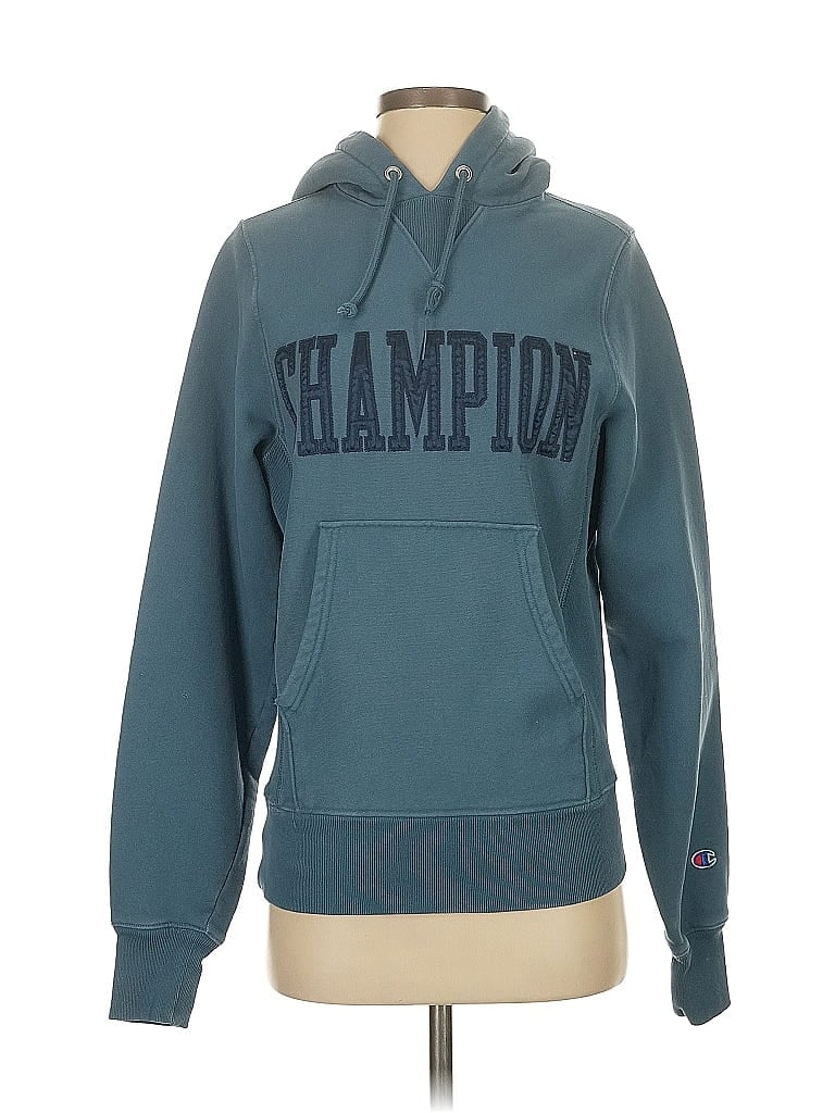 Pre-owned Champion Pullover Hoodie In Blue