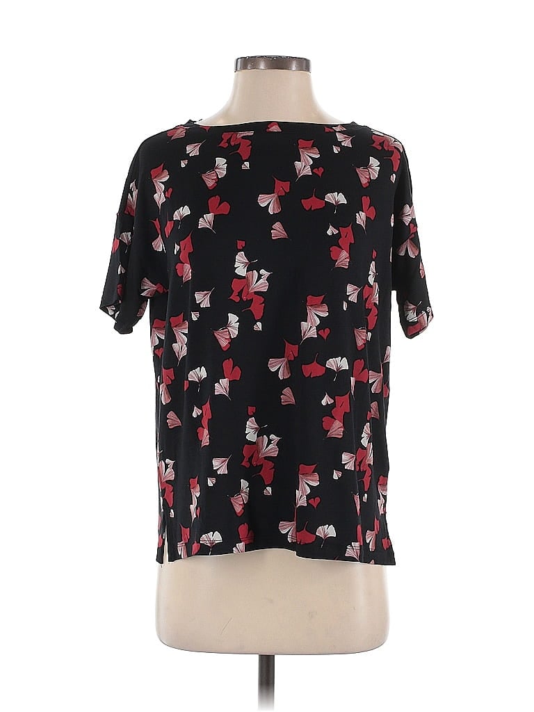 Pre-owned Banana Republic Short Sleeve Blouse In Black