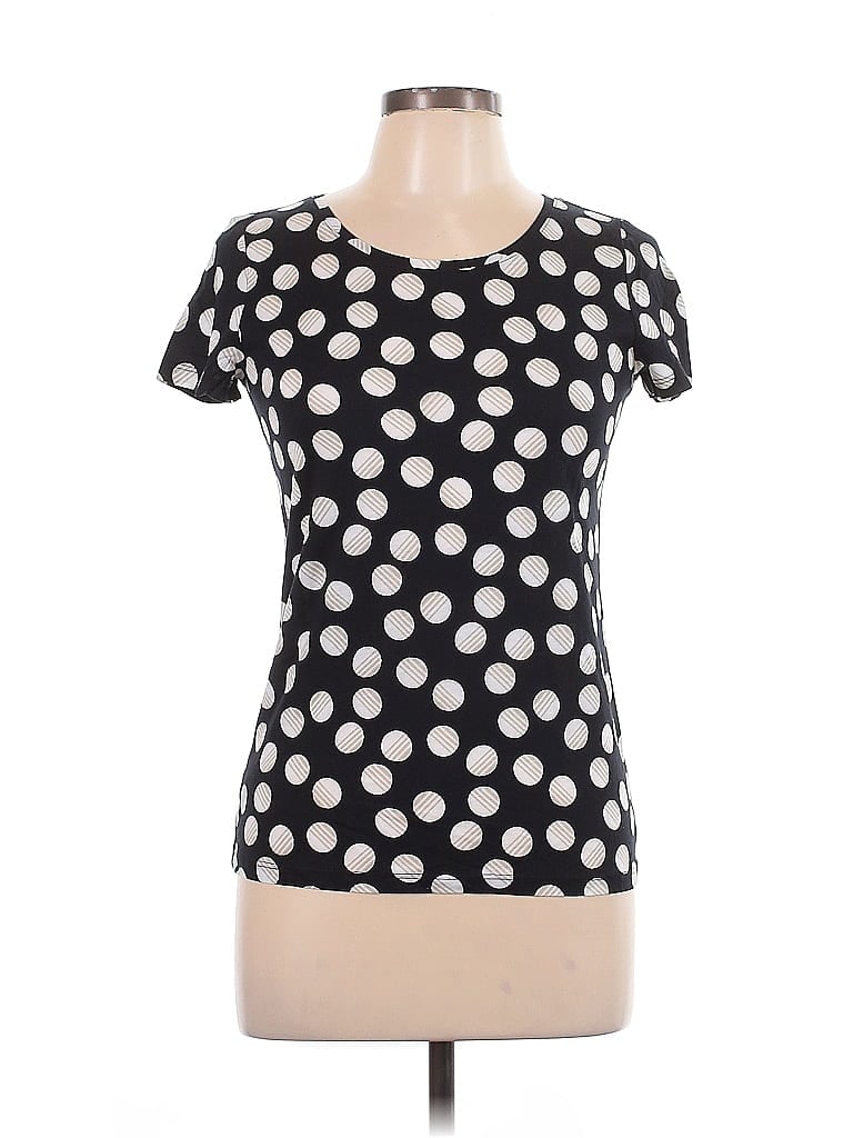 Ann Taylor LOFT Polka Dots Black Short Sleeve Top Size S - photo 1