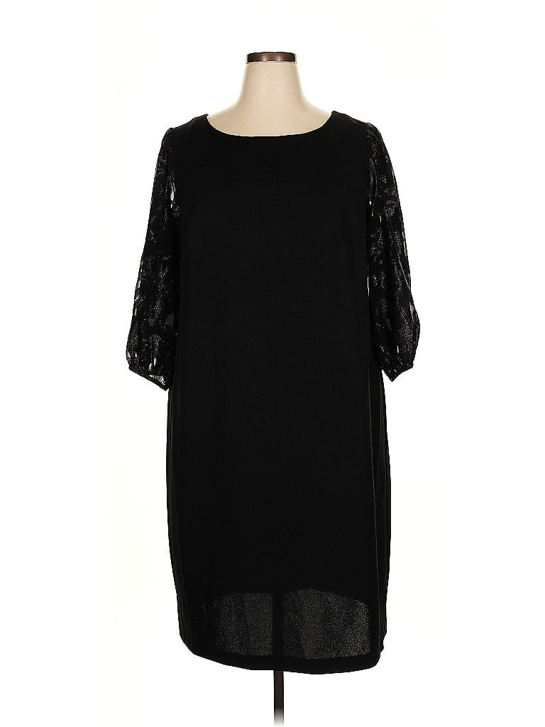 Connected Apparel Black Casual Dress Size 20 - photo 1