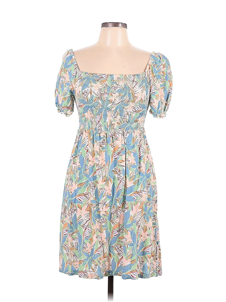 Roxy 100% Viscose Paisley Blue Casual Dress Size L - photo 1