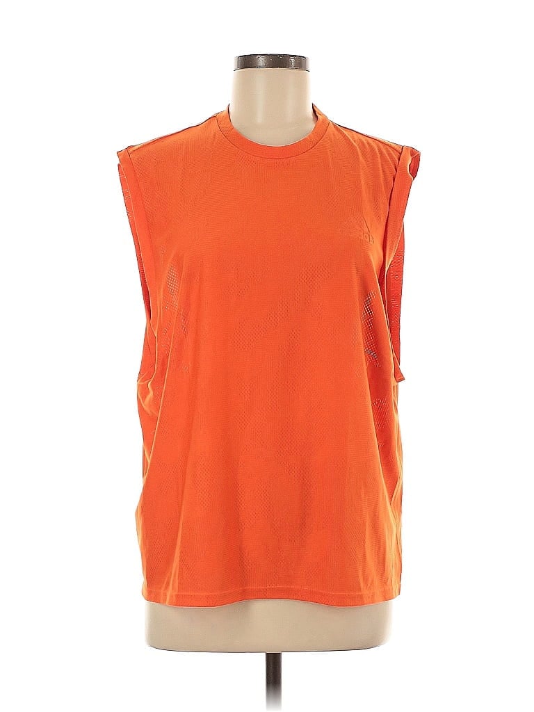 Adidas 100% Polyester Orange Sleeveless T-Shirt Size L - photo 1