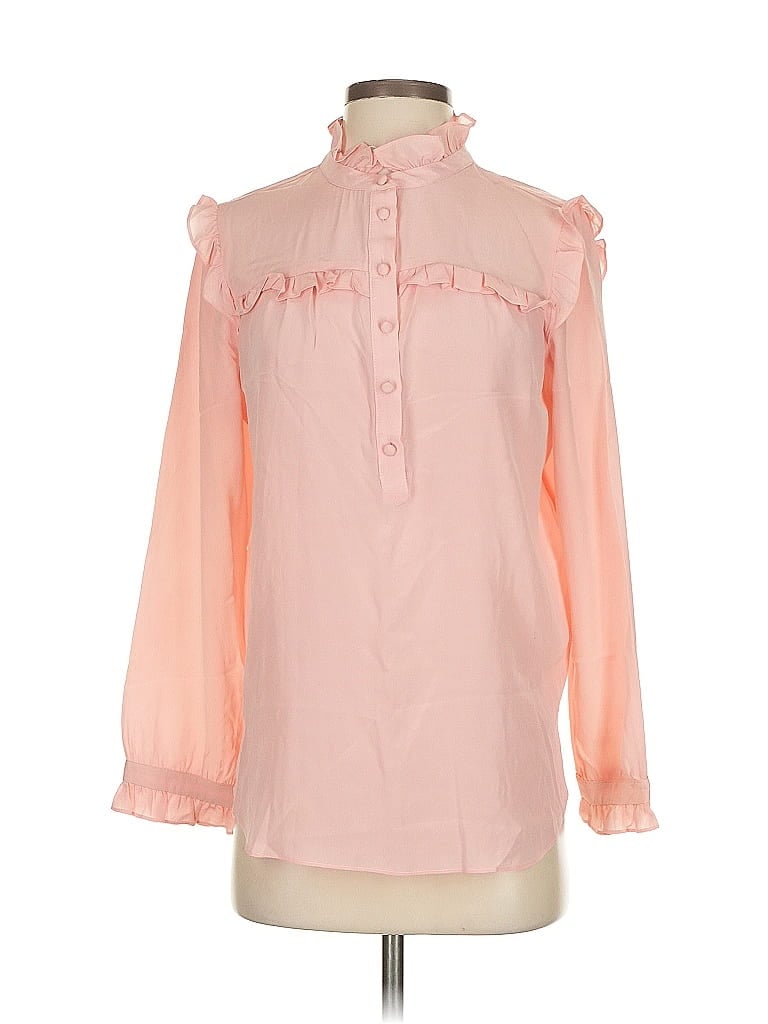 Pre-owned Amanda Uprichard Long Sleeve Blouse In Pink