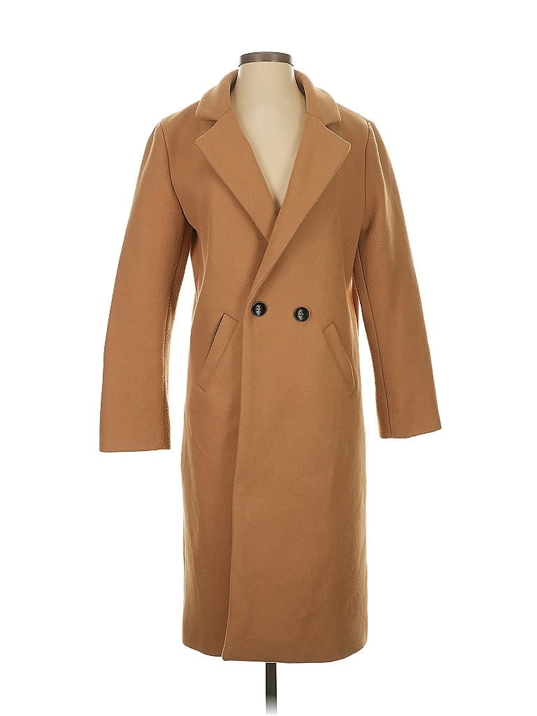 Fashion 100% Polyester Tan Coat Size S - photo 1