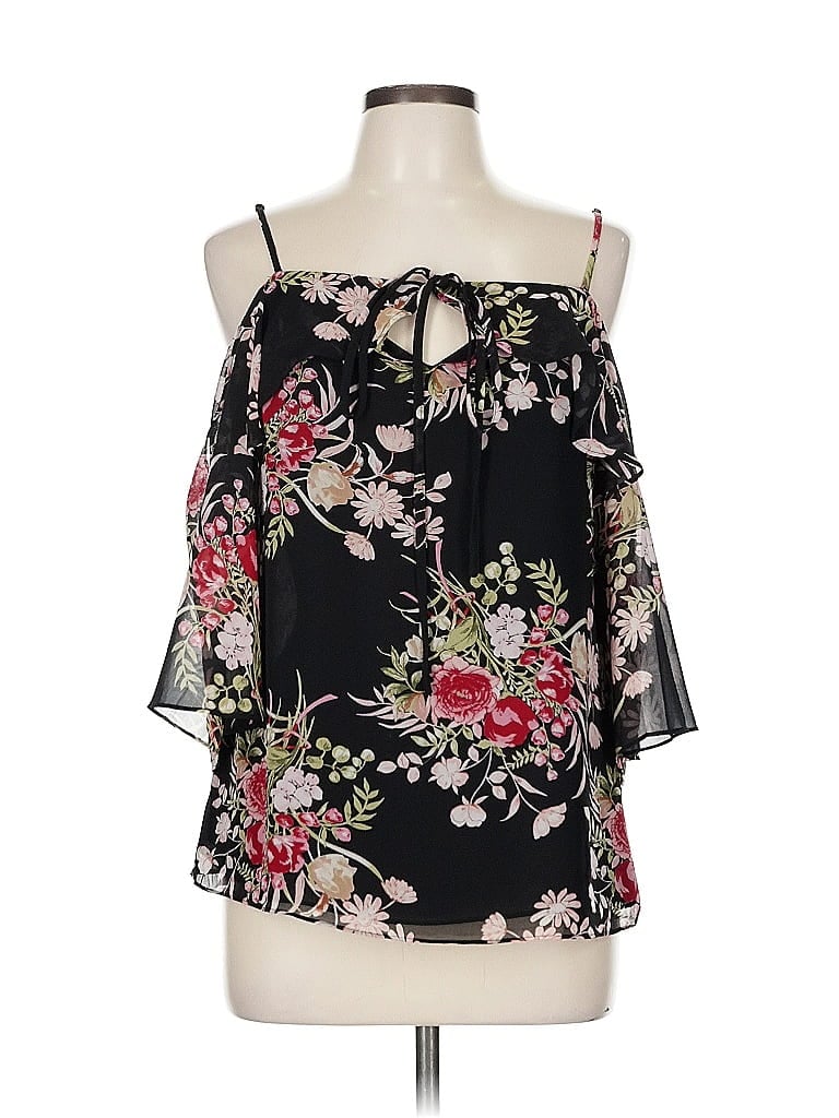 Pre-owned Soho Jeans New York & Company 3/4 Sleeve Blouse In Black